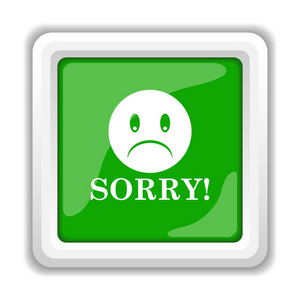 对不起图标.白色背景上的互联网按钮照片