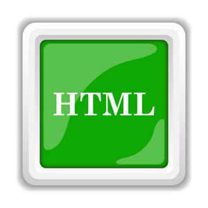 Html 图标。白色背景上的互联网按钮