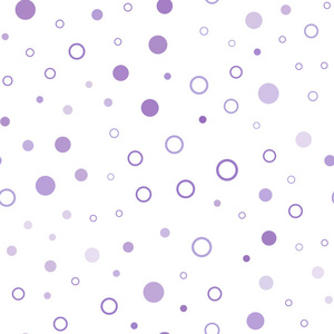 带球体的光紫色矢量无缝图案。闪光的抽象插图与模糊滴雨。时尚面料花纹, 壁纸
