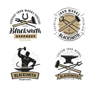 铁匠,锻工 打铁工人 装蹄工 蹄铁铁匠煤燃烧铁工作铁匠,锻工 打铁工人