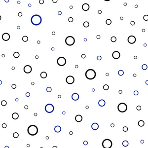 带圆圈的深蓝色矢量无缝模板。闪光的抽象插图与模糊滴雨。图案可用作墙纸纹理