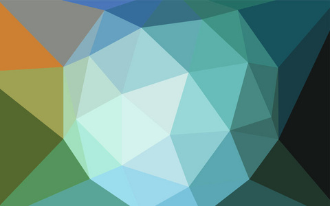 浅蓝色, 绿色矢量抽象马赛克背景。闪耀的多边形插图, 由三角形组成。web 站点的新纹理
