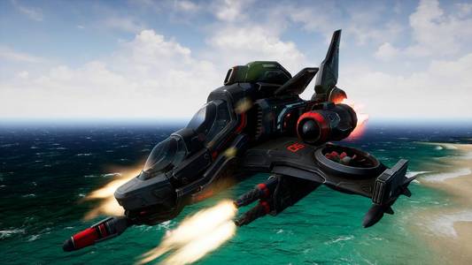 一艘宇宙飞船飞越未知的水星球和射击.3d 渲染照片