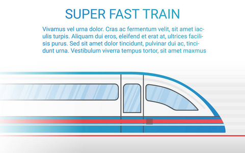 高速现代轨道列车概念矢量图