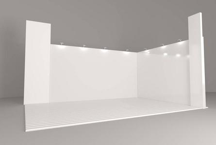 门入口展位展示设计理念室内插图的绘制展台展示贸易展位样机设计