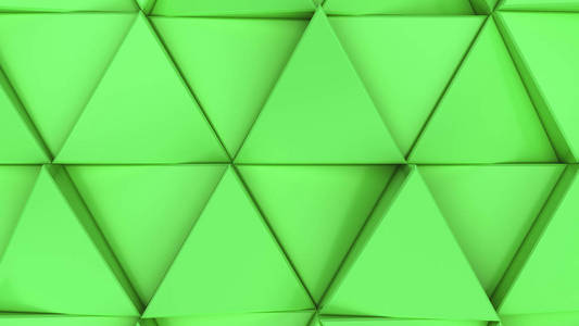 绿色三角形棱镜的图案。棱镜的墙壁。抽象3d 背景。3d 渲染插图