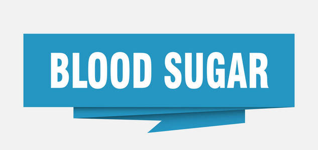血糖标志。血糖纸折纸语音泡沫。血糖标签。血糖横幅