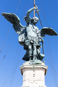意大利罗马天使城堡顶上的天使雕像