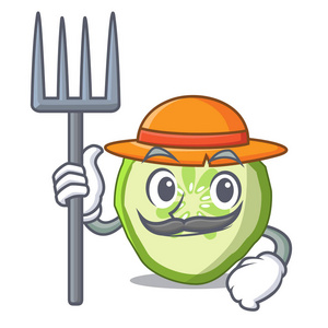 农夫鲜切片黄瓜在字符卡通图片