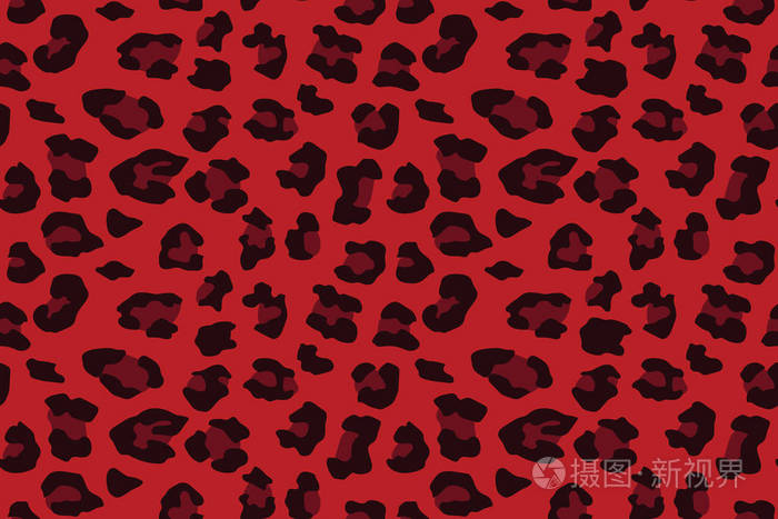 红豹无缝图案.动物指纹矢量背景