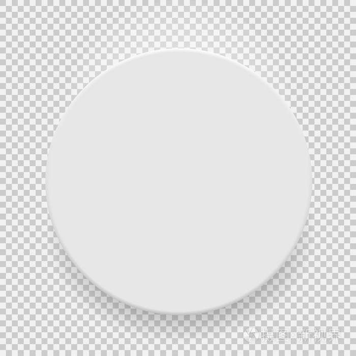 白色空白模型模板顶部视图, 阴影在透明背景上被隔离.矢量插图