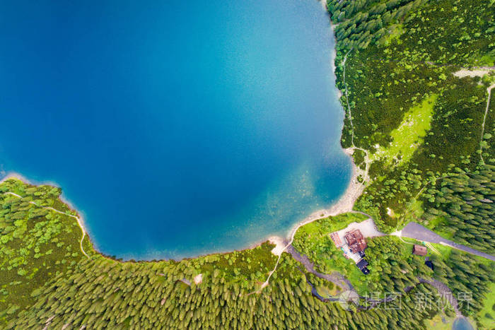 塔特拉山湖鸟瞰图