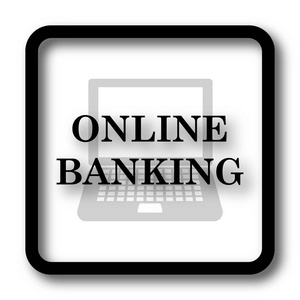 网上银行图标, 黑色网站按钮白色背景