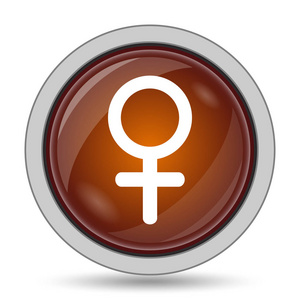 女性标志图标, 橙色网站按钮白色背景