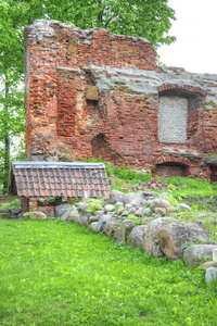 Insterburg 城堡的废墟, 东部普鲁士人中世纪防御结构。Chernyakhovsk