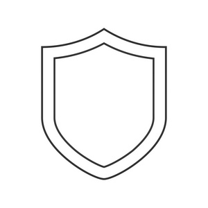 安全屏蔽线图标安全屏蔽线图标, 轮廓矢量符号, 线性样式象形文字隔离