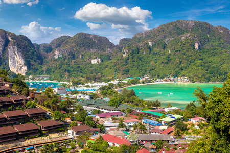 夏季, 泰国皮皮岛的全景鸟瞰图