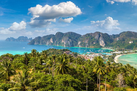 夏季, 泰国皮皮岛的全景鸟瞰图