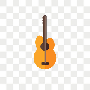 吉他矢量图标隔离在透明背景, 吉他徽标概念