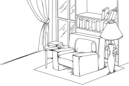 手绘线框内部背景角度的建筑三维线框三维插图建筑抽象现代建筑设计集