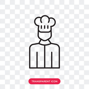 厨师矢量图标隔离在透明背景下, 主厨标志设计
