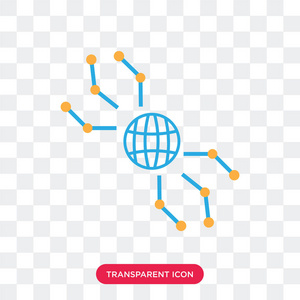 网络矢量图标在透明背景下被隔离, 互联网