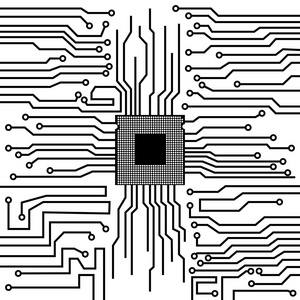 电路板的 cpu。矢量图。Eps 10