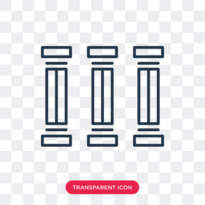 柱状矢量图标在透明背景下隔离, 柱形标志设计