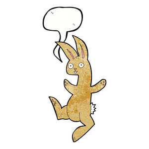 可爱的卡通兔子与讲话泡泡
