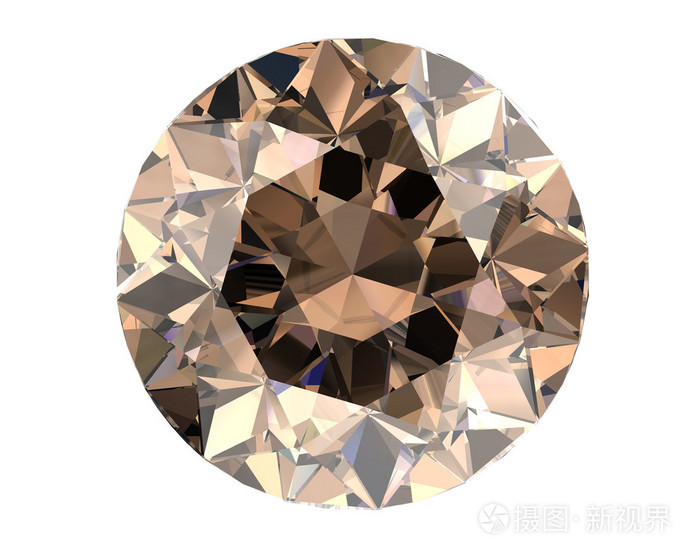 白色背景香槟钻石(高分辨率三维图像)