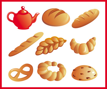 烘焙面包矢量图标照片