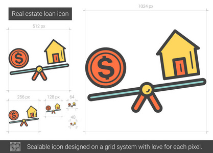 房地产贷款线图标