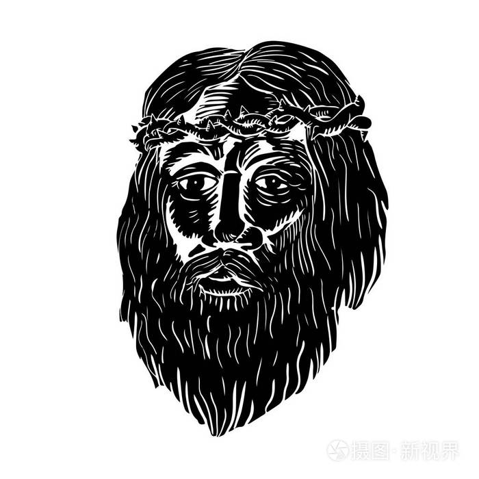 基督的木刻荆棘王冠插画-正版商用图片0uujb9-摄图新视界