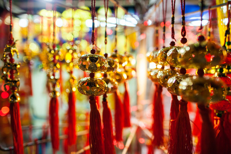 在亚洲的幸运灯笼装饰农历新年