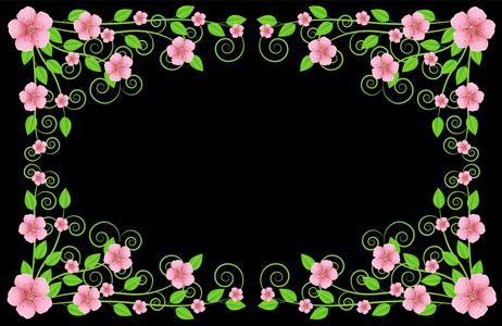 一个有粉红色花朵的设计背景