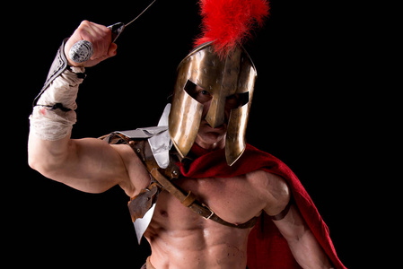 角斗士盔甲的人照片