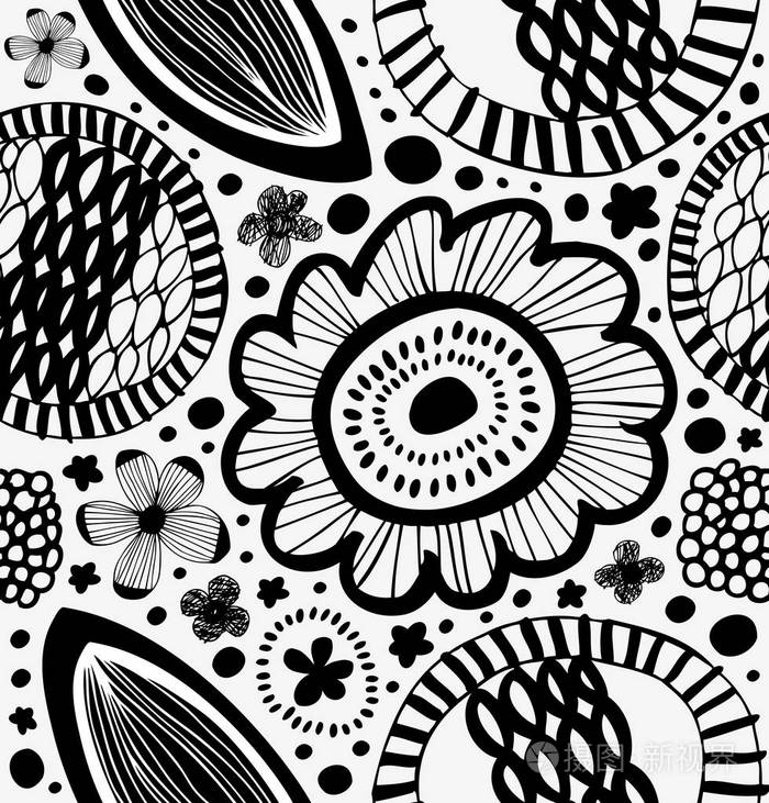 与添加的花卉装饰图案