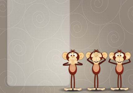 三个智慧猴