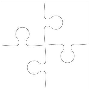 四块拼图图背景矢量插画拼图板上的四块照片