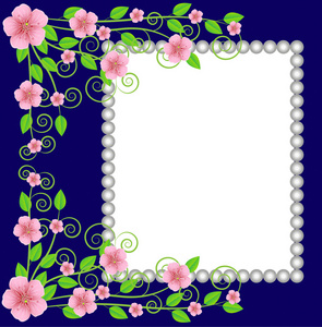 一个有粉红色花朵的设计背景
