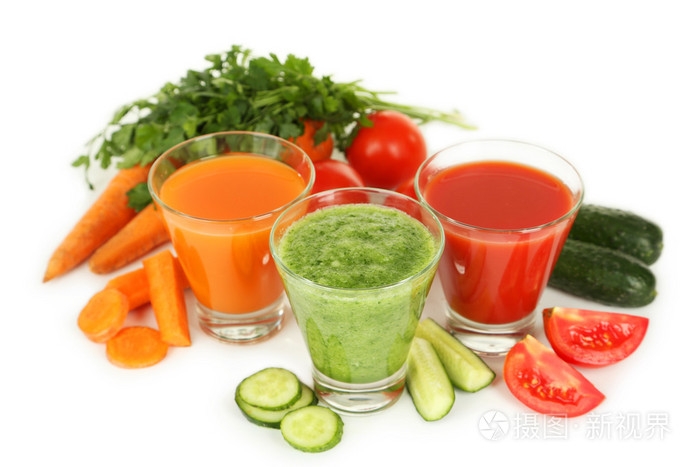 番茄, 胡萝卜和黄瓜汁