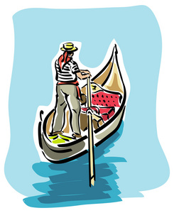 威尼斯贡多拉朝霞图片