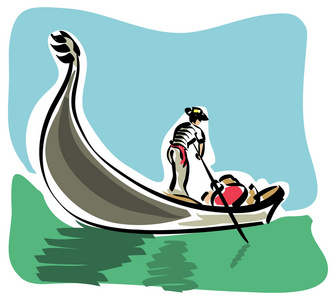 威尼斯贡多拉朝霞图片