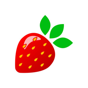 草莓果实标志矢量图标。成熟的浆果的插图。上一篇