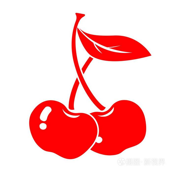 红樱桃矢量图标