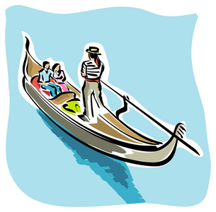 威尼斯贡多拉朝霞图片