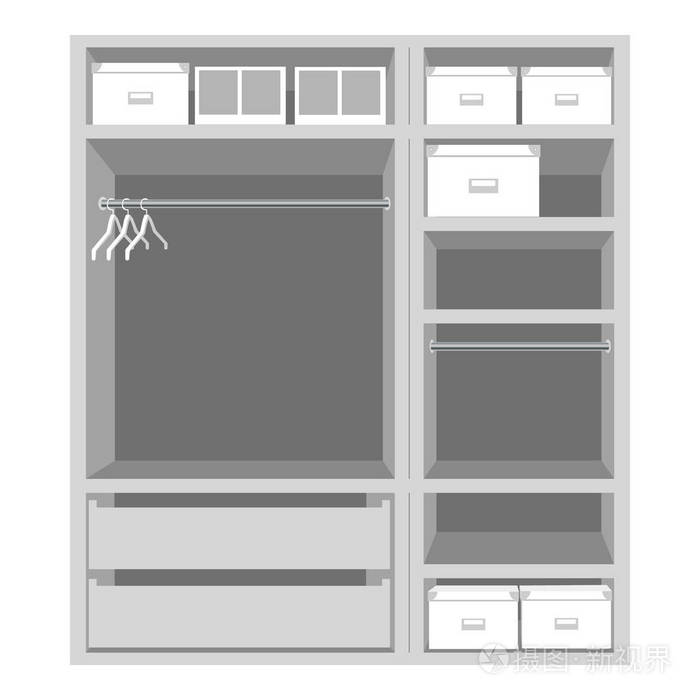 带框的空衣柜.平的插图