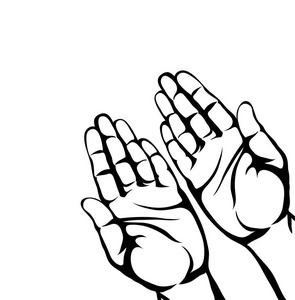 手势打开手掌.两个手给予或接收.轮廓图形照片