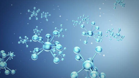 原子或分子的抽象结构，从玻璃和水晶