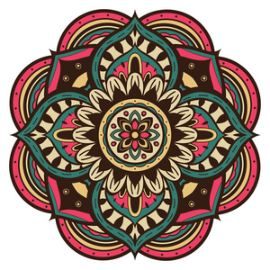 多彩多姿的矢量曼陀罗在复古风格照片